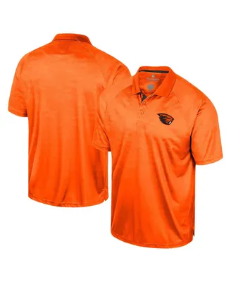 Men's Colosseum Orange Oregon State Beavers Honeycomb Raglan Polo Shirt