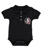 Infant Boys and Girls Black Florida State Seminoles Polo Shirt Bodysuit