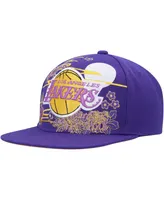 Men's Mitchell & Ness Purple Los Angeles Lakers Hardwood Classics Asian Heritage Scenic Snapback Hat