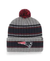 Men's '47 Brand Graphite New England Patriots Rexford Cuffed Knit Hat with Pom