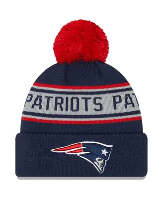 Preschool Boys and Girls New Era Navy New England Patriots Repeat Cuffed Knit Hat with Pom