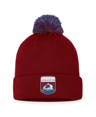 Men's Fanatics Burgundy Colorado Avalanche 2023 Nhl Draft Cuffed Knit Hat with Pom