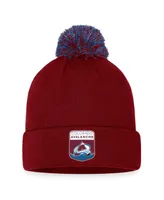 Men's Fanatics Burgundy Colorado Avalanche Nhl Draft Cuffed Knit Hat with Pom