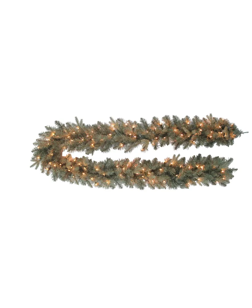 Kurt Adler 9' Pre-Lit Clear Incandescent Spruce Garland