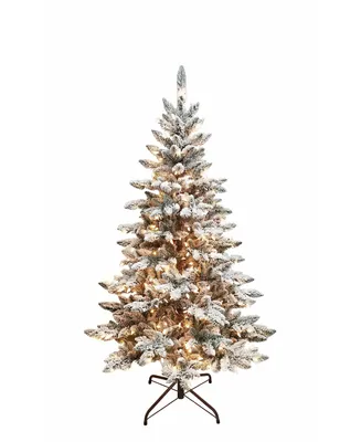 Kurt Adler 5' Pre-Lit Clear Incandescent Snow Pine Tree