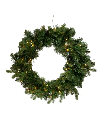 Kurt Adler 24" Pre-Lit Warm Led Noble Fir Wreath