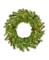 Kurt Adler 24" Pre-Lit Incandescent Pinecone Wreath