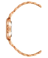 Anne Klein Women's Three Hand Quartz Rose Gold-tone Alloy with Green Dial Watch Set, 31mm