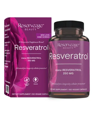 Reserveage Resveratrol 250 mg, Antioxidant Supplement for Heart and Cellular Health, Supports Healthy Aging, Paleo, Keto, 120 Capsules