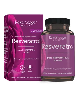 Reserveage Resveratrol 250 mg, Antioxidant Supplement for Heart and Cellular Health, Supports Healthy Aging, Paleo, Keto