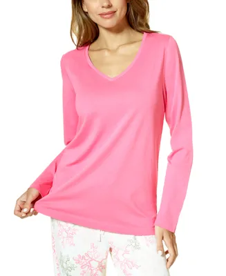 Hue Women's Long-Sleeve V-Neck Pajama Top