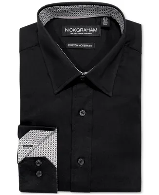 Nick Graham Men's Poplin Solid Dress Shirt