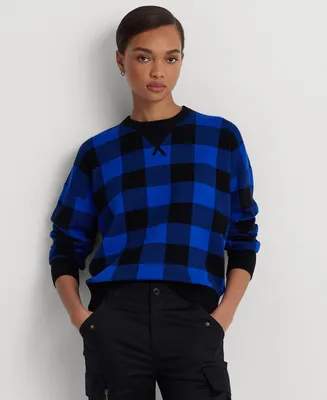 Lauren Ralph Lauren Women's Buffalo Check Cotton-Blend Sweater