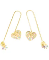 Nectar Nectar New York 18k Gold-Plated Mixed Gemstone Heart Earrings