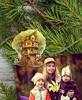 Designocracy Holiday Wooden Clip-On Ornaments Tree House Set of 6 G. DeBrekht