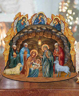 Designocracy Orthodox Nativity Scene Christmas Village 7" Table Decoration G. DeBrekht