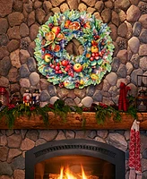 Designocracy Holiday Wooden Door Decor Wall Decor Summer Harvest Fruit Wreath G. DeBrekht