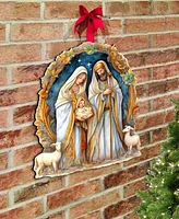 Designocracy Nostalgic Nativity Scene Christmas Wooden Wall Decor Door Decor G. DeBrekht