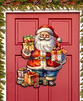 Designocracy Merry Delivery Christmas Wooden Door Hanger Door Decor G. DeBrekht