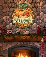 Designocracy Holiday Welcome Sign Wooden Door Decor Hanging Decoration Welcome G. DeBrekht