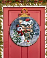 Designocracy Hot Chocolate Stand Christmas Door Decor Wooden Wall Decor D. Gelsinger