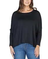 24seven Comfort Apparel Women's Long Sleeve Oversized Dolman Top