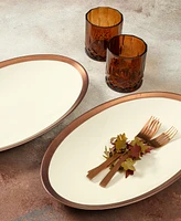 Porland Copper Line 12 Piece Dinnerware Set, Service for 4