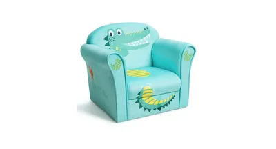 Kids Crocodile Armrest Upholstered Sofa Chair