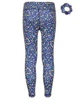 Id Ideology Big Girls Pebble-Print 7/8-Leggings and Scrunchy, 2 Piece Set, Created for Macy's