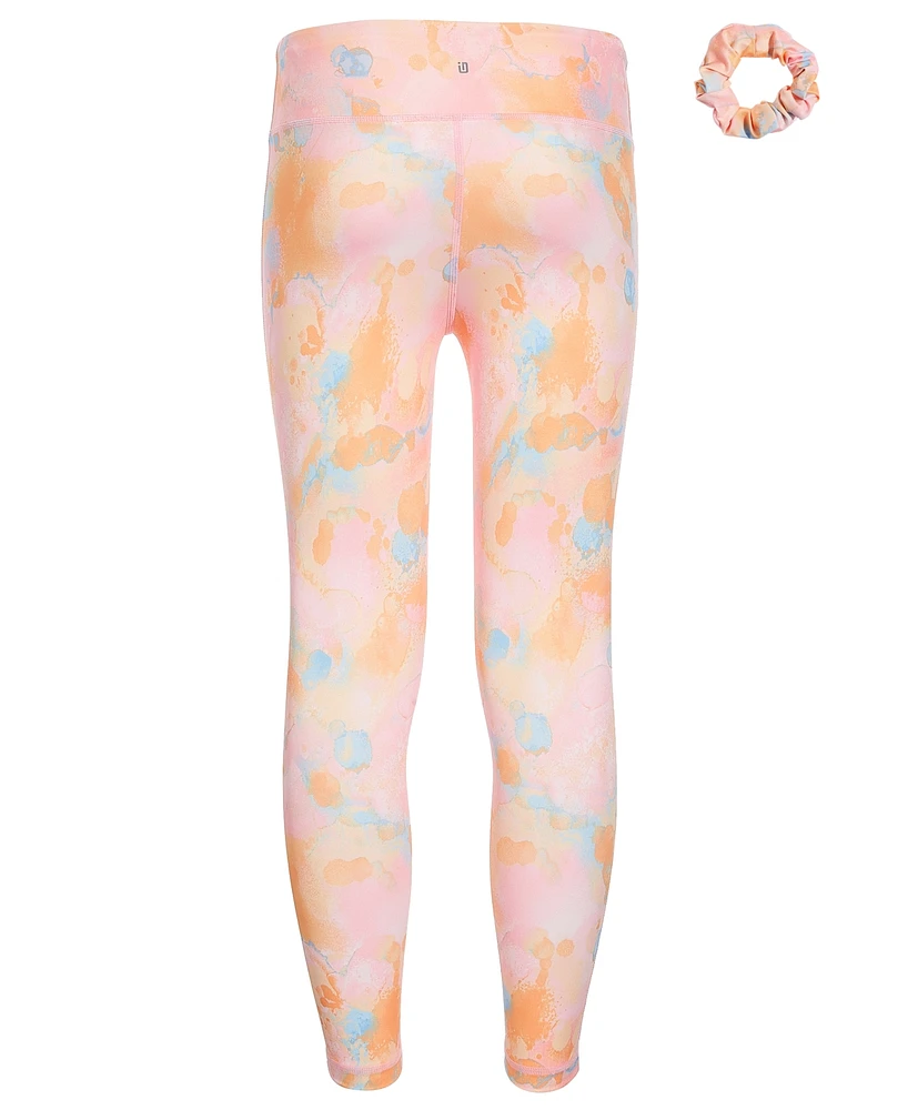 Id Ideology Big Girls Dreamy Bubble 7/8-Leggings and Scrunchy, 2 Piece Set, Created for Macy's
