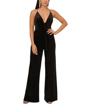 Adrianna by Adrianna Papell Women's Embellished Velvet Jumpsuit