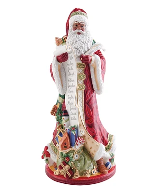 Fitz and Floyd Holiday Home African American Santa Figurine, 18.75-in