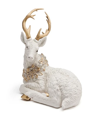 Fitz and Floyd Bonita Resting Deer Figurine, 10.5-inch