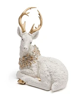 Fitz and Floyd Bonita Resting Deer Figurine, 10.5-inch