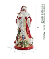 Fitz and Floyd Studio Collection 13-Inch African-American Santa Figurine