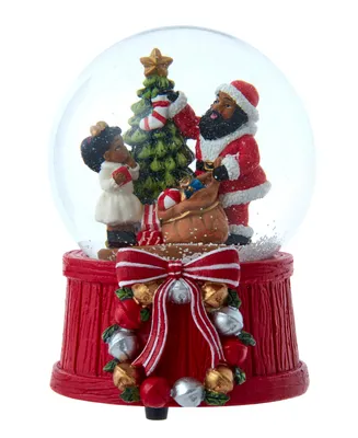 Kurt Adler 100mm Musical African American Santa Water Globe