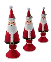 Kurt Adler 10-14" Wooden Santa Tree Table Pieces, 3 Piece Set