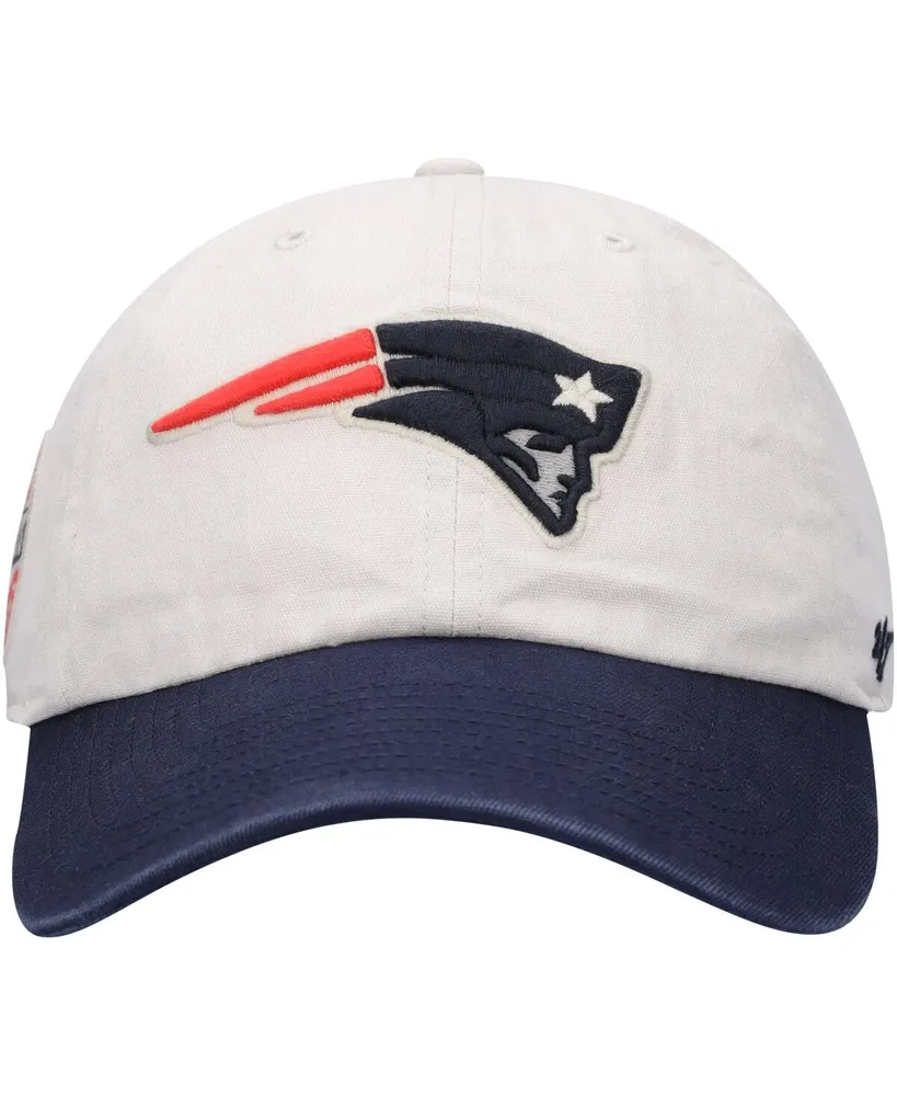 Men's '47 Brand Cream, Navy New England Patriots Sidestep Clean Up Adjustable Hat