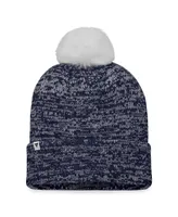 Women's Fanatics Navy Winnipeg Jets Glimmer Cuffed Knit Hat with Pom