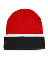 Men's Fanatics Black, Red Chicago Blackhawks Iconic Striped Cuffed Knit Hat