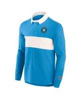 Men's Fanatics Blue Charlotte Fc Penalty Kick Long Sleeve Polo Shirt