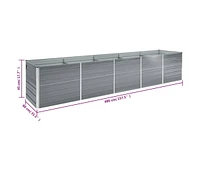 Garden Raised Bed Galvanized Steel 157.5"x31.5"x17.7" Gray