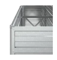 vidaXL Garden Raised Bed 94.5"x15.7"x30.3" Galvanized Steel Silver