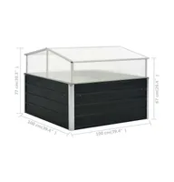 vidaXL Greenhouse Anthracite 39.4"x39.4"x30.3" Galvanized Steel