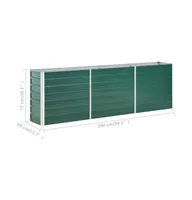 Garden Raised Bed Galvanized Steel 94.5"x15.7"x30.3" Green