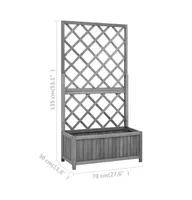 vidaXL Garden Trellis Planter 27.6"x11.8"x53.1" Solid Firwood