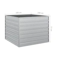 vidaXL Garden Raised Bed 39.4"x39.4"x30.3" Galvanized Steel Silver