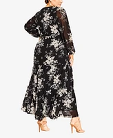 City Chic Plus Size Bouquet Maxi Dress