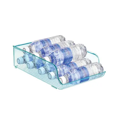 mDesign Plastic Water Bottle Tray Storage Rack and Dispenser