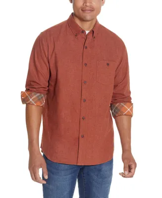 Weatherproof Vintage Men's Brushed Antique-Like Solid Flannel Shirt